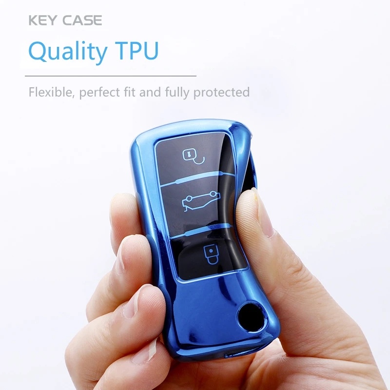Tas Kunci Karet Lembut TPU Case Kunci Flip Mobil Rumah Kunci Anti Gores Case Kunci Mobil Cover Kunci Shell Portable Full Coverage Key Box Untuk Model Volkswagen VW