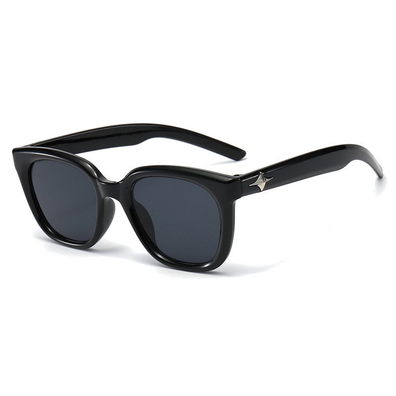 Vintage Hitam Frame Kacamata Lensa Coklat Untuk Pria Wanita Unisex Retro Sunglass UV400 Perlindungan Kacamata Matahari Shades Glassese