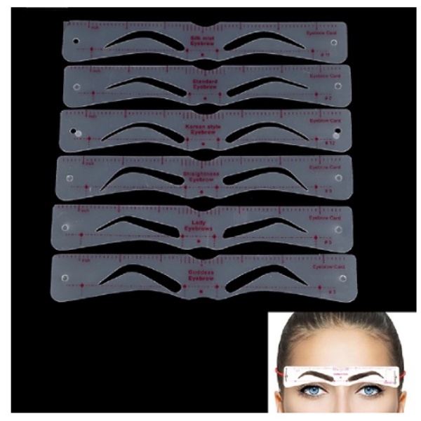 Kartu Cetakan Pembentuk Alis Alat Kosmetik Makeup Wanita Kartu Stensil Pembentuk Alis 12gaya Alat Makeup