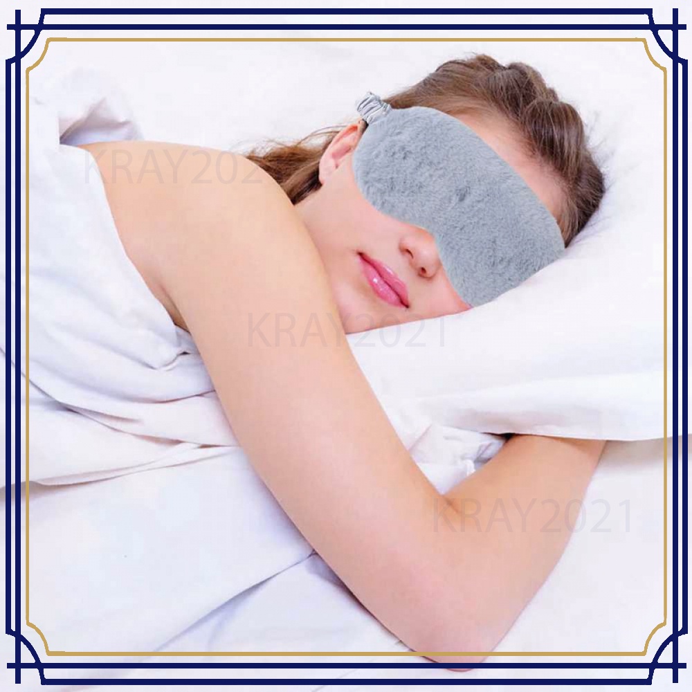 Sleeping Mask Blindfold Eye Patch Penutup Mata Masker Tidur Bulu -HT663