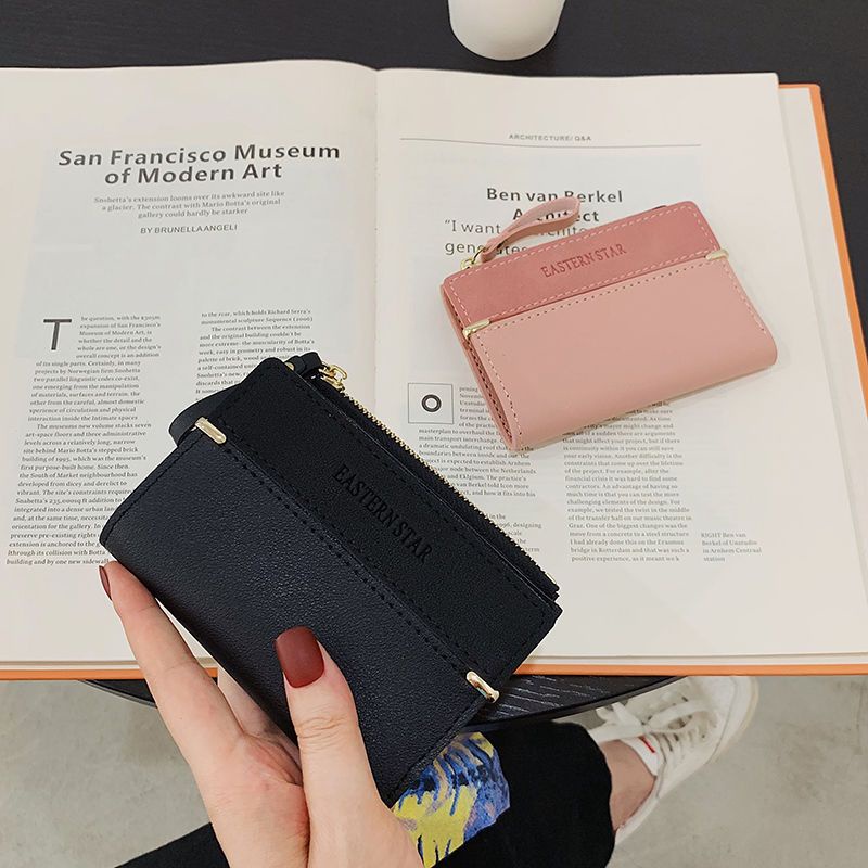 Sera ins short wallet female short section 2022 new Korean version simple small fresh folding zipper buckle coin clip