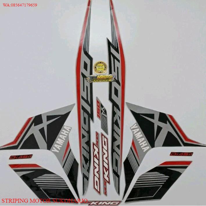 (ORI) striping yamaha Jupiter mx king 150 2017 2018 grey merah KUALITAS ORIGINAL MURAH
