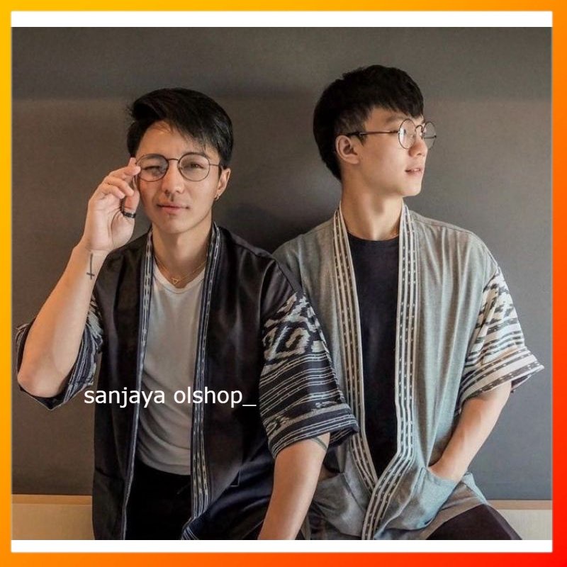 baju batik tenun Blazzer Kimono Pria Wanita Songket Tenun Asli Unisex Ori Tenun Atasan Pria Outer Lo
