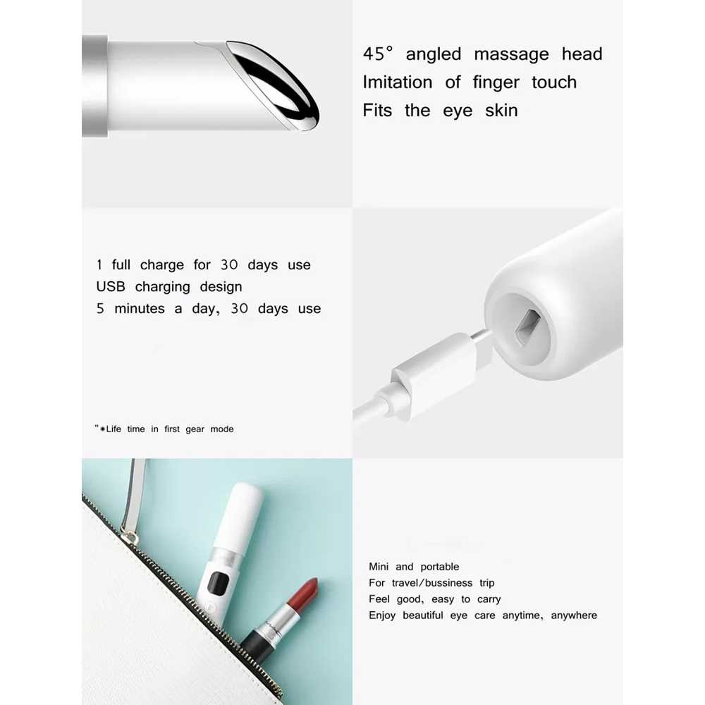 WellSkins Alat Pijat Mata Electric Pen Eye Massager - WX-MY300