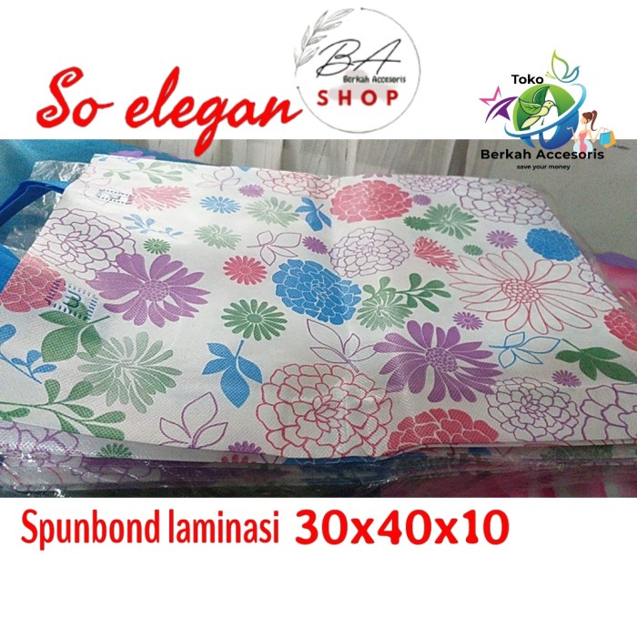 

⭐BISA COD⭐ GOODIE BAG BAHAN SPUNBOND LAMINASI 30x40x10 (LUSINAN)