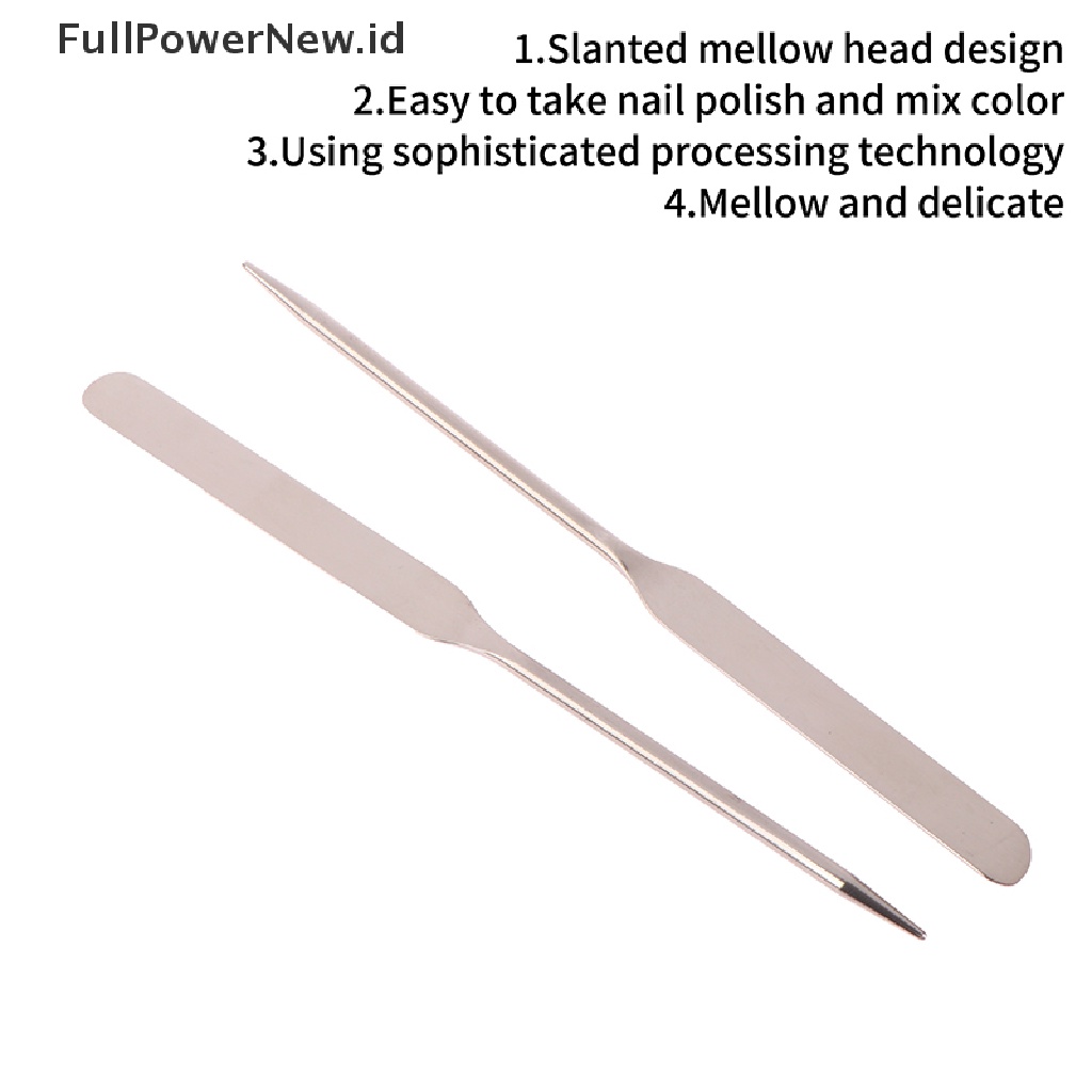 Power 1PC Stainless Steel Kepala Ganda Makeup Toner Spatula Nail Art Alat Pengaduk ID