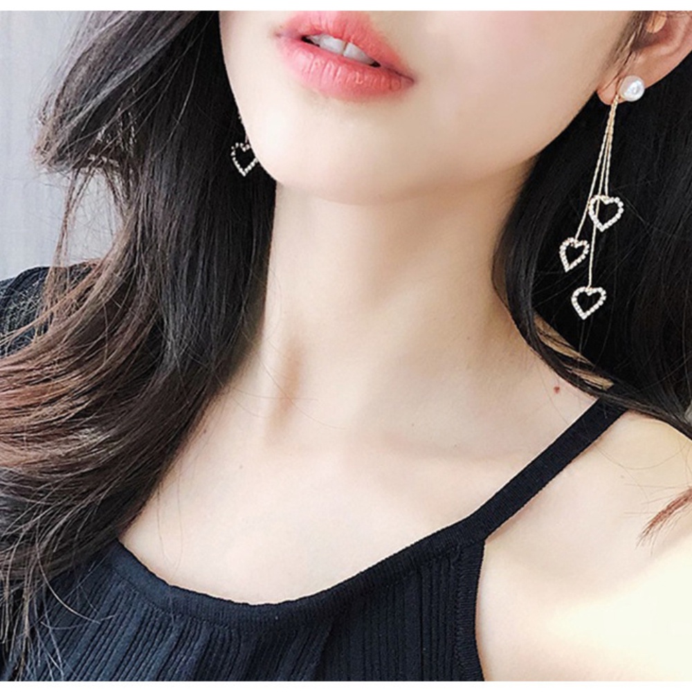 Deartiara Anting Rumbai Hati Ke Hati Fashion Korea Serbaguna Peach Heart Earrings Earrings