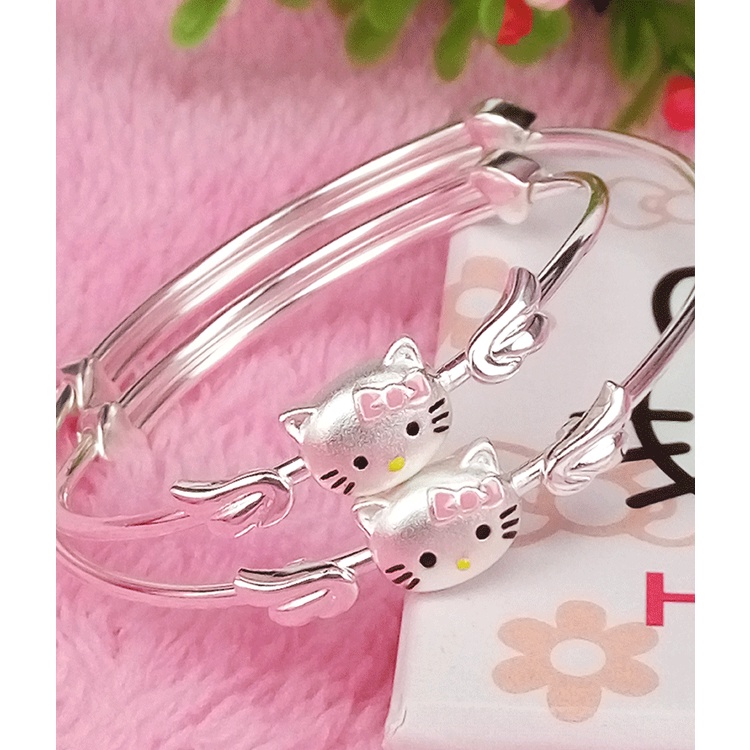 Goldkingdom Aksesoris Perhiasan Fashion Ready Stock Anak Kitty Kitty Kucing Anak Gelang Wanita Villa Padat Versi Jepang Korea Bracelet