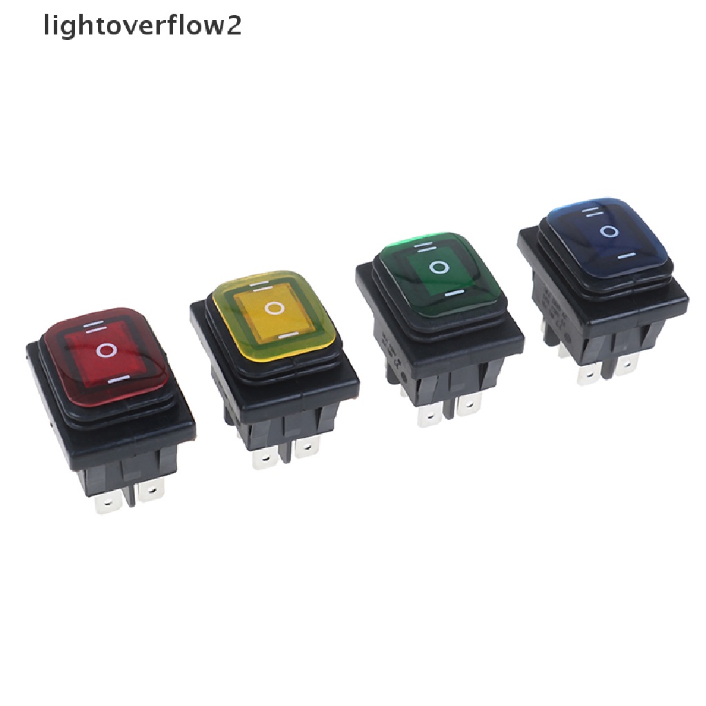 [lightoverflow2] 1pc 30A/250V 6Pin Saklar Rocker Toggle Perahu Otomatis Tahan Air Dengan LED 12V 220V [ID]