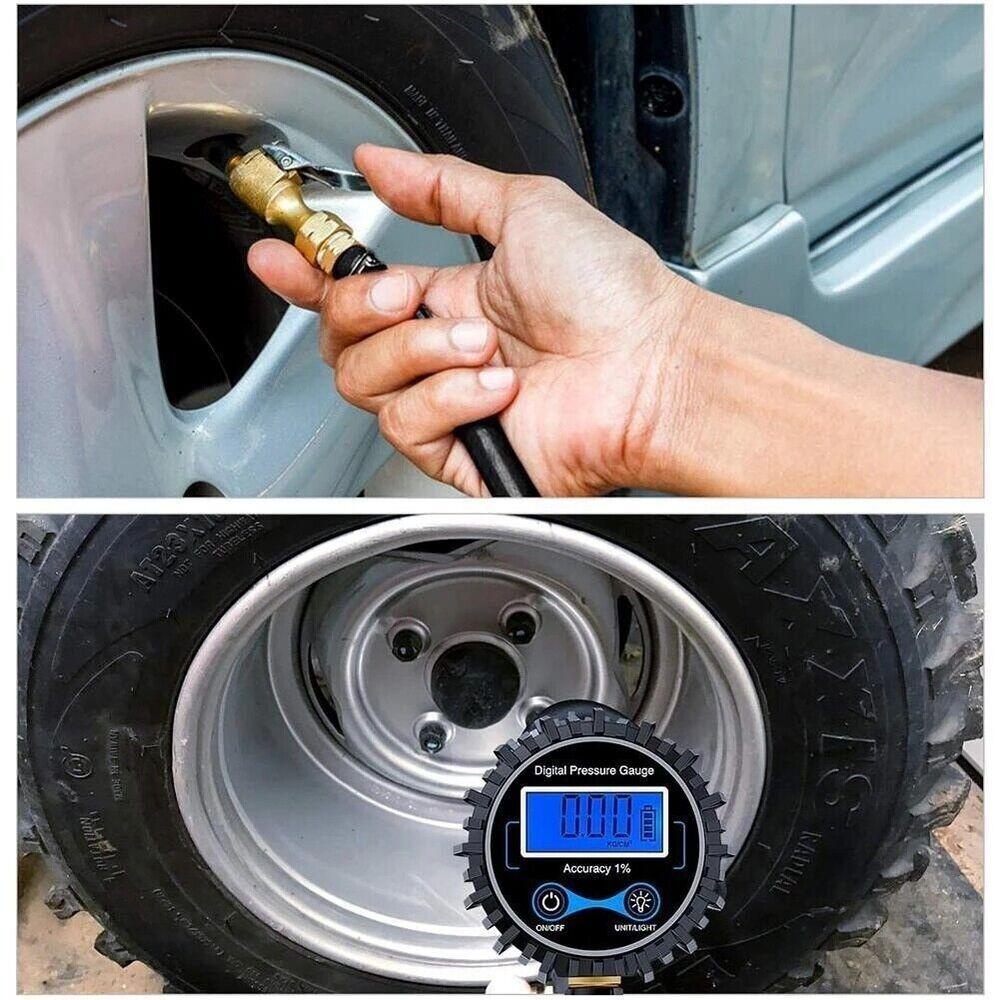 POPULAR Alat Pengukur Tekanan Ban Mobil 200PSI Diperkuat Quick Clip Switchable Unit Tire Tester