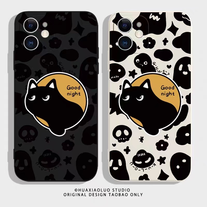 IPHONE Ins Pola Kucing Cocok Untuk Iphone14 14pro 14plus 13 13pro 13prm iPhone12 7Plus 8Plus Xr XS 13 Pro Max Empat Sudut Casing Ponsel Tahan Guncangan
