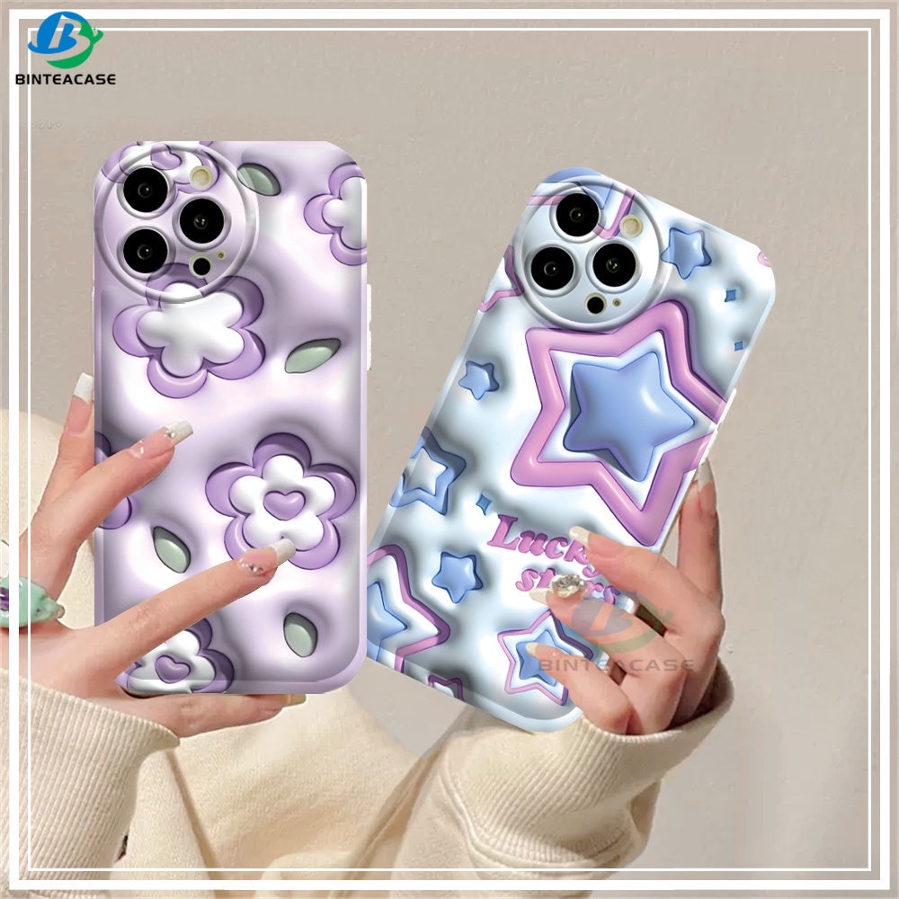 Casing hp Samsung A14 A04 A04S A13 A03 A03S A12 A52 A52S A21S A50 A50S A30S A20 A10S A10 A11 M11 J7Prime J7Pro J6Prime J6Plus Bunga Ungu Bintang Biru Silicone Airbag Case Binteacase