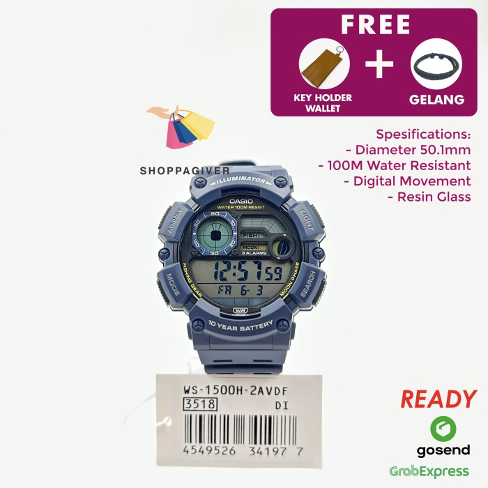 Jual JAM TANGAN PRIA CASIO ORIGINAL WS1500H2A / WS1500H2AVDF