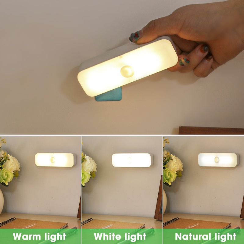 Lampu Baca Atraksi Magnetik 3mode LED Persegi Panjang Cahaya Malam Asrama Nirkabel Dilepas Lampu Samping Tempat Tidur Perlindungan Mata Yang Dapat Disesuaikan USB Isi Ulang Instalasi-Gratis