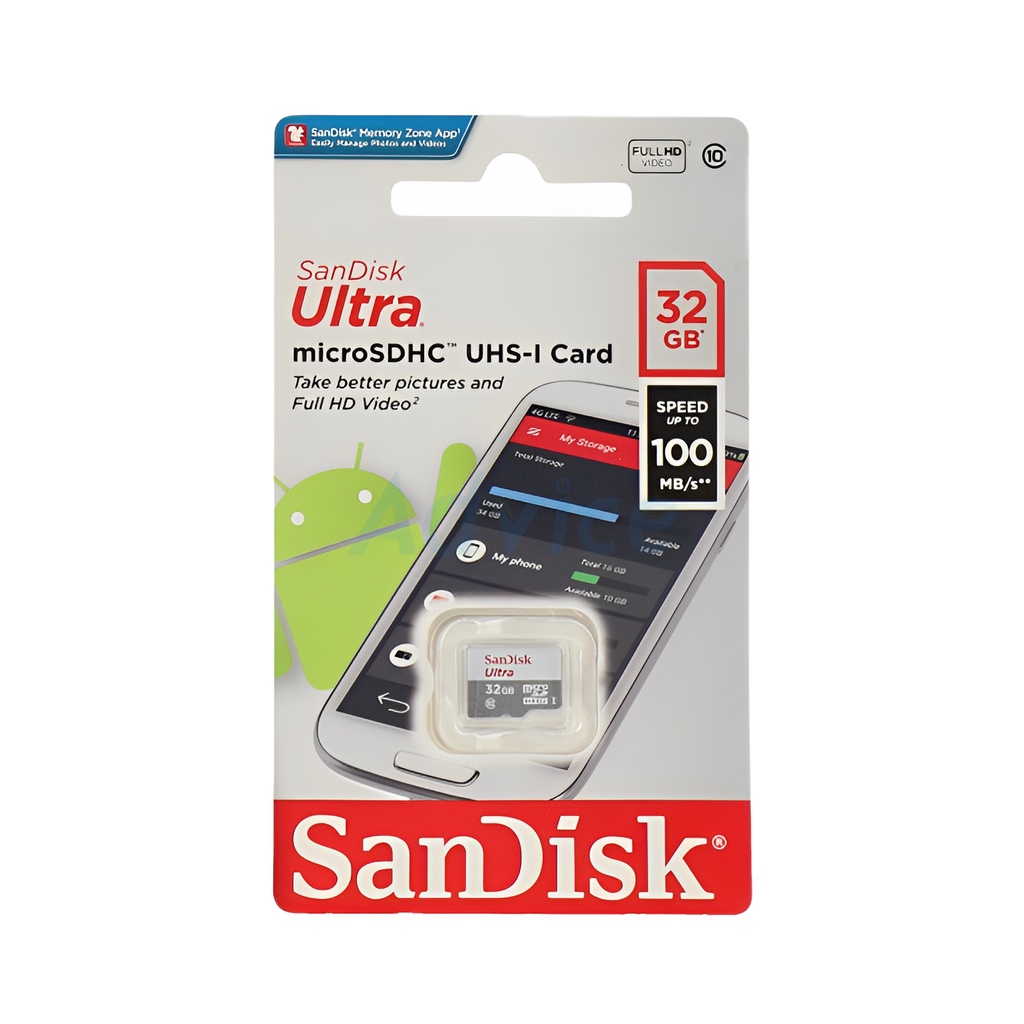 Micro SD Card SanDisk Ultra 32Gb Up to 100Mbps Class 10 Non Adapter