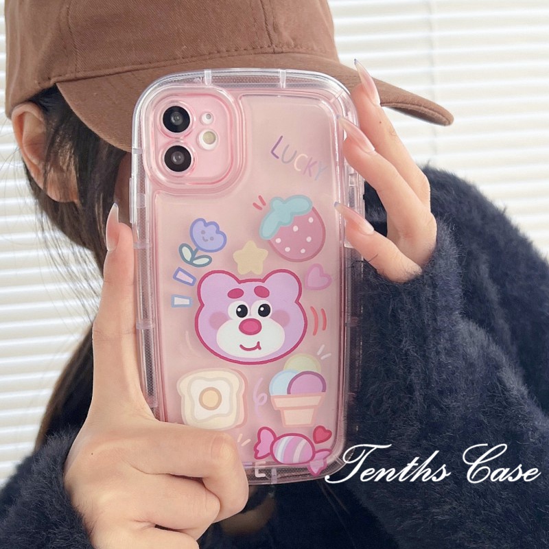 Samsung A14 A54 A34 A04 A04s A13 A23 A53 A03 A03s A02s A52 A72 A32 A22 A12 A71 A51 A50 A50s A30s A11Pink Bear Sabun Phone Case Soft Cover