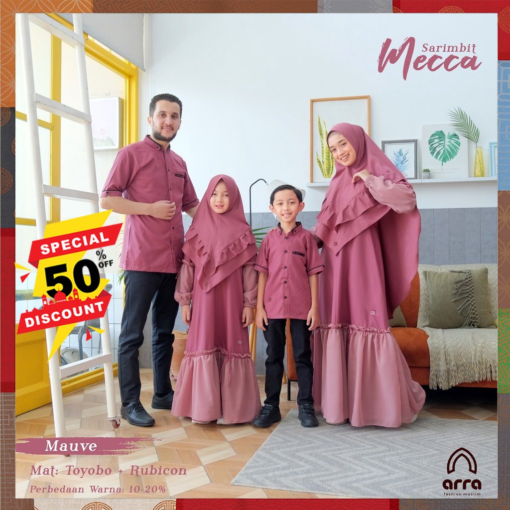 Baju Couple Sarimbit Keluarga Muslim Family Set Gamis Seragam Kapelan Lebaran Cople Serimbit Orang T