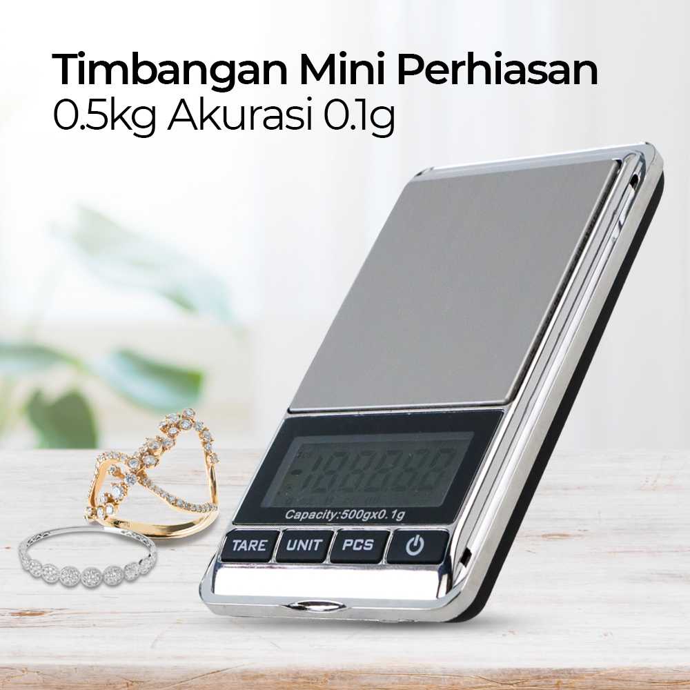 (BISA COD) FTIHSHP NEWACALOX Timbangan Mini Perhiasan 0.5kg Akurasi 0.1g - EK518