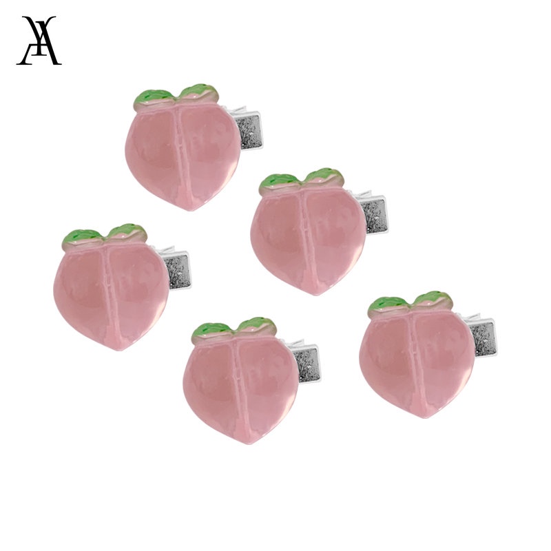 AY(CN) 5pcs / Set Jepit Rambut Desain Bunga Peach Pink Untuk Wanita