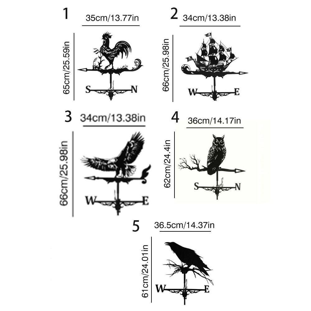 [Elegan] Indikator Arah Angin Mudah Digunakan Hitam Serbaguna Untuk Atap Taman Jendela Hewan Gantung Perahu Layar Cat Metal Dekorasi Taman Ornamen Outdoor