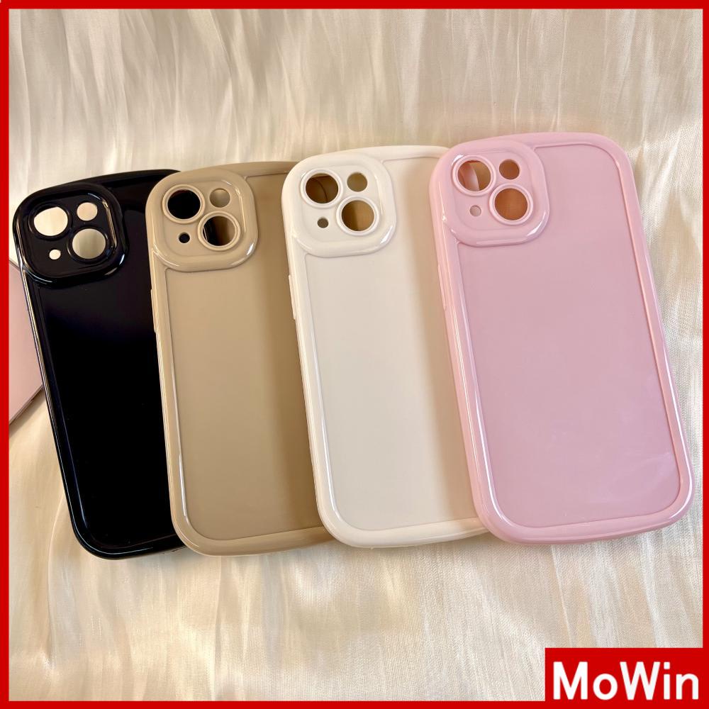 For iPhone 14 Pro Max iPhone Case Glossy Cream Gentle Cute Airbag Shockproof Cover Camera Protection Pink White Black Compatible with iPhone 13 Pro max 12 Pro Max 11 xr xs 7Plus
