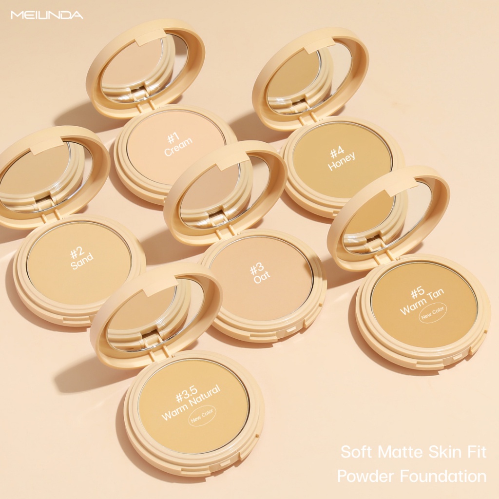 [TERMURAH] MEILINDA Soft Matte Skin Fit Powder Foundation SPF30 PA+++ MC8016 | Bedak Padat | Bedak Tabur | Browit.id