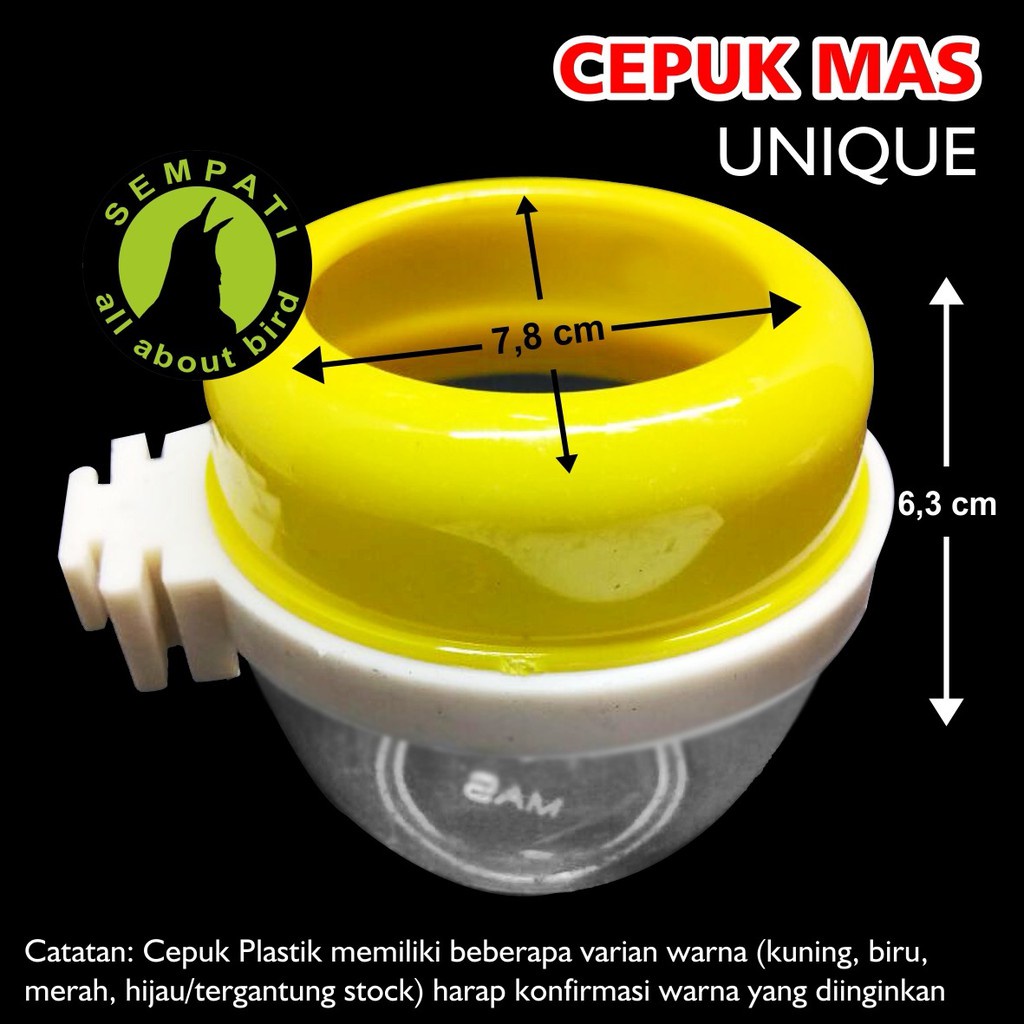 READY CEPUK BULAT BAN KUTUT PERKUTUT WADAH PAKAN MAKANAN MINUM BURUNG PERKUTUT PLASTIK ANTI TUMPAH P