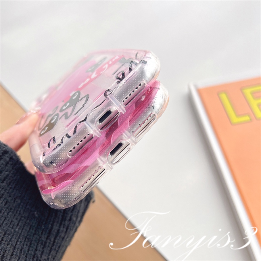 Compatible For IPhone 14 13 12 11 Pro Max X XR Xs Max 8 7 Plus SE 2020 Kompatibel Untuk Graffiti Pink Love Sabun Telepon Case Bening TPU Soft Cover