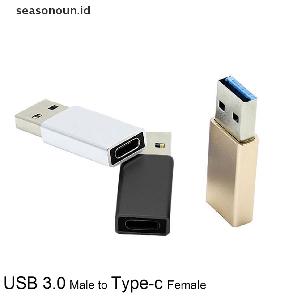 Seasonoun USB 3.0 Male to Type-C Female Converter USB-C Adaptor Kabel OTG.