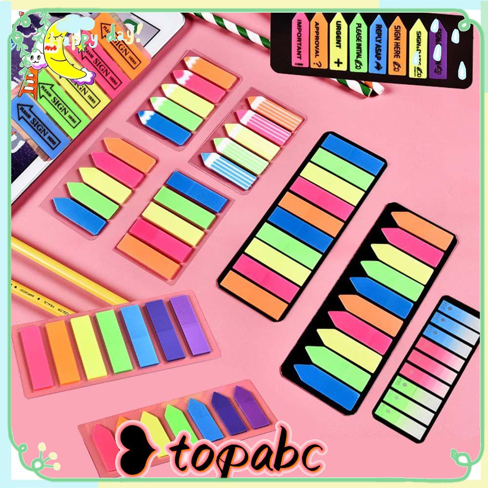 Top Memo Pad Fluorescence Paste Label Stiker Penanda Buku Notepad