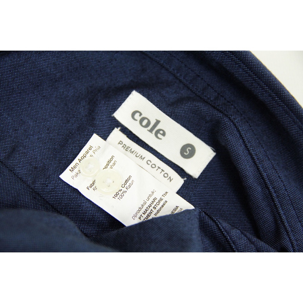 [COD] Baju Kemeja Cole Code 27 Casual Lengan Pendek Reguler Fit Biru Navy Pria Kotak-kotak | Kemeja Original 100% Brand Matahari Ukuran Jumbo Big Size  Kasual Kesual