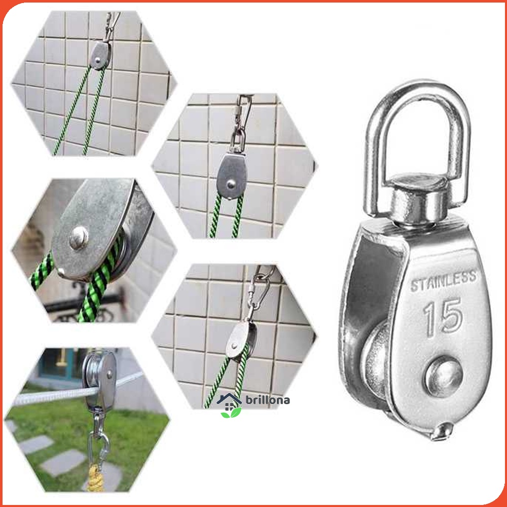 ASOL Katrol Kerekan Mini Serbaguna Swivel Pulley Stainless Steel