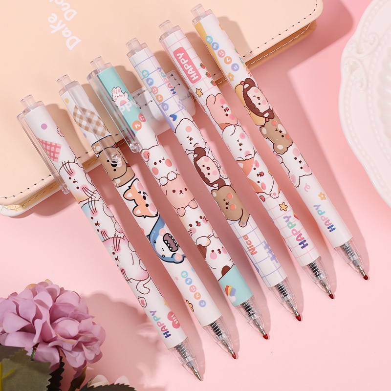 1 Pc Kawaii Lucu Press Pen Kartun Kucing 0.5 mm Hitam Tinta Gel Pulpen Siswa Menulis Alat Tulis Kantor Perlengkapan Sekolah