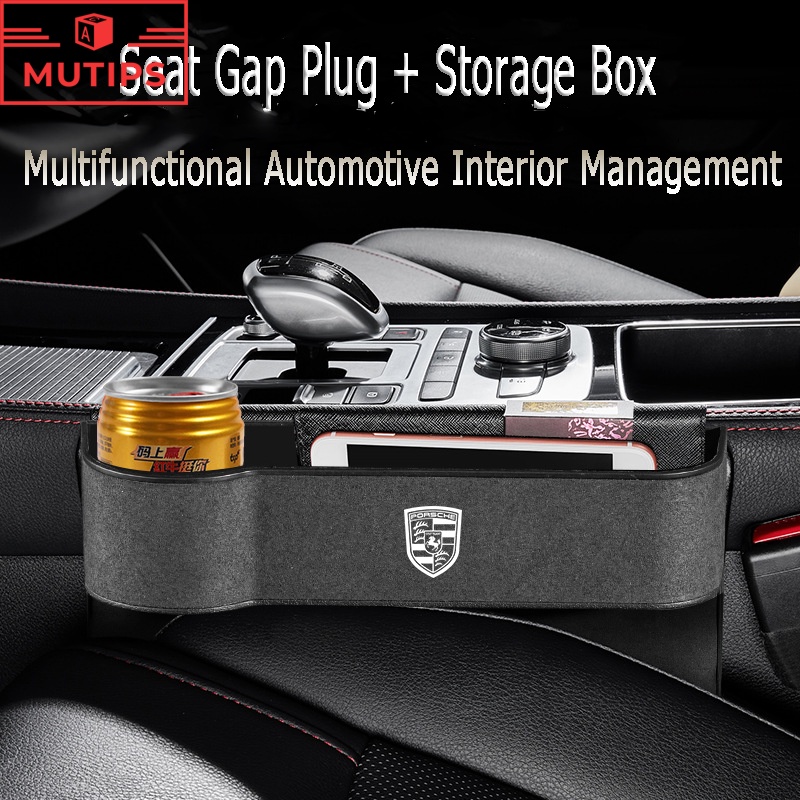 Porsche Car Seat Gap Filler Storage Organizer Box Kompartemen Multifungsi Tas Tempat Gelas Handphone Untuk 958 911 987 Rawit