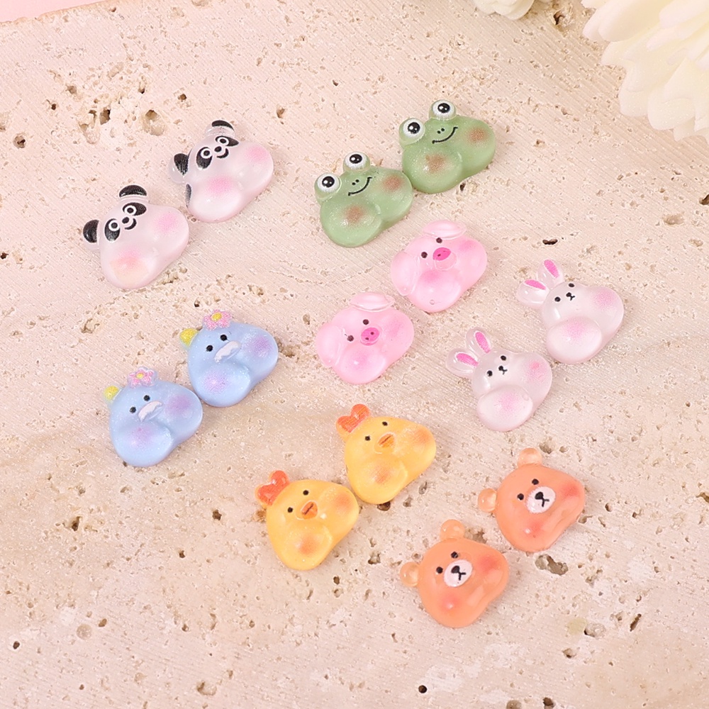 Diy Nail Art Decals Modis Shiny Nail Decorative Patch 10pcs/Pack Kartun Tiga Dimensi Hewan Kuku Aksesoris