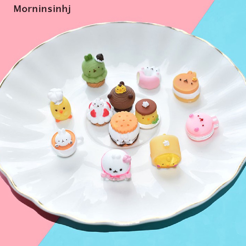 Mornin 10xsimulasi Hiasan Cabochon Resin Dessert Kartun 3D Untuk Scrapbooking id