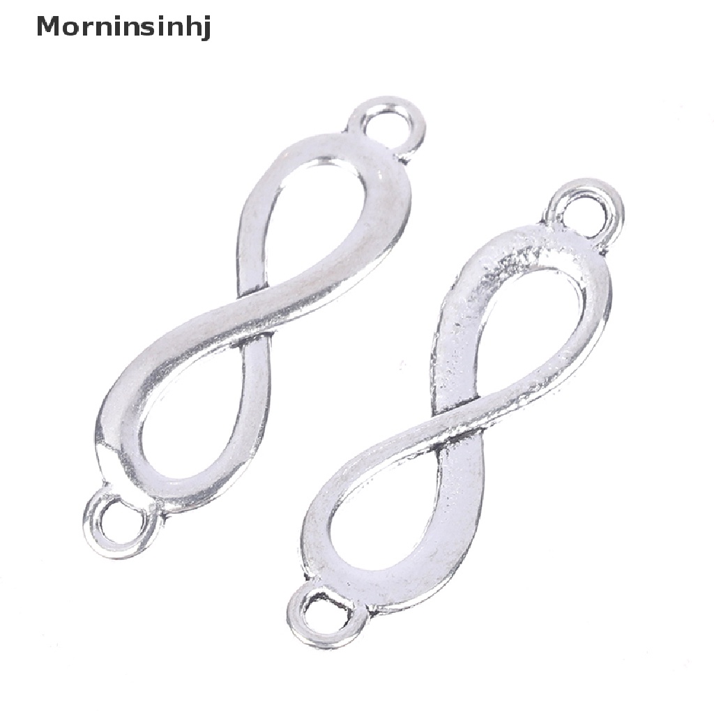 Mornin 20PCS Ch Link Infinity Symbol Sambungan Liontin Warna Silver DIY Membuat id