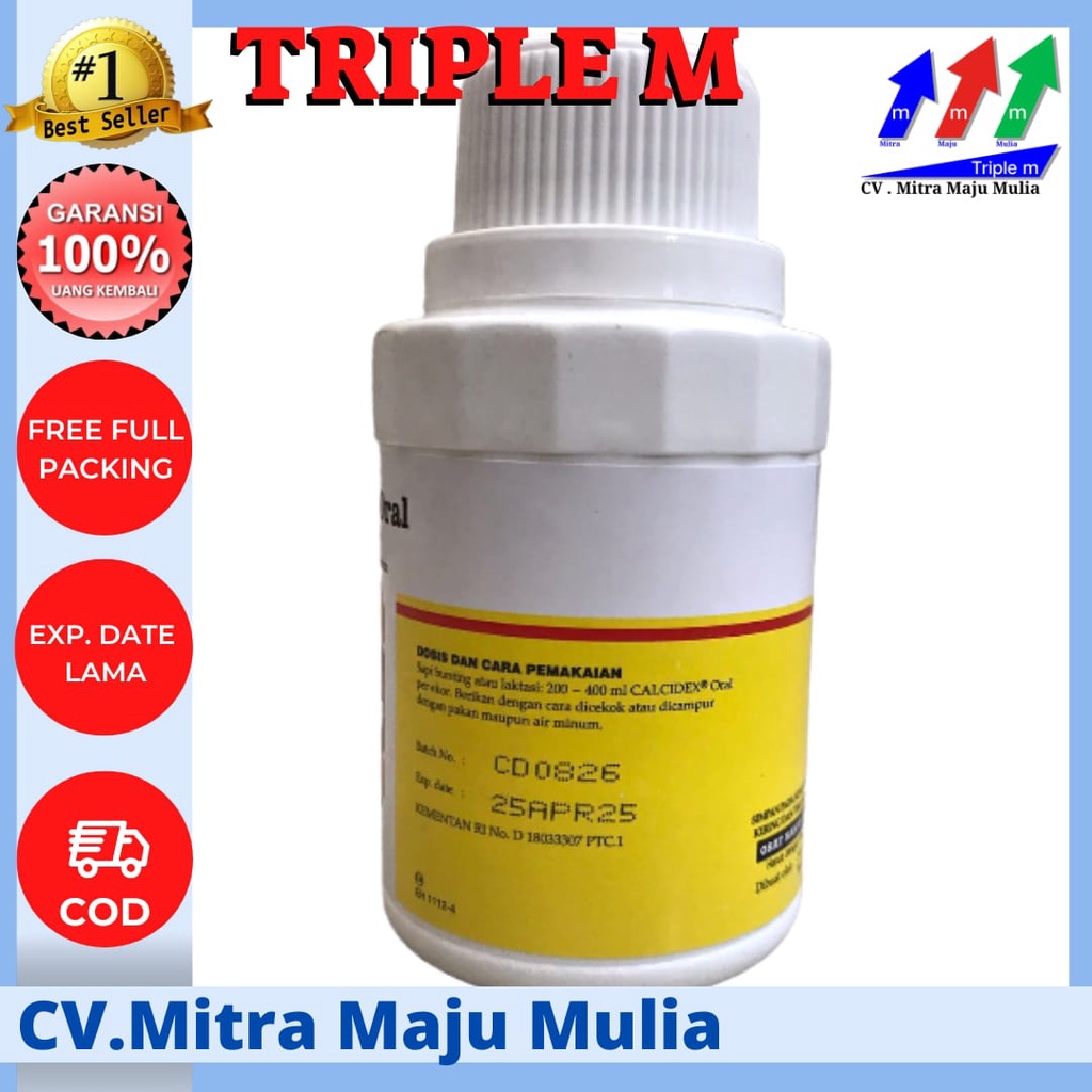 Calcidex Oral 100 ml TRIPLE M - Mengatasi Defisiensi Calcium Hewan