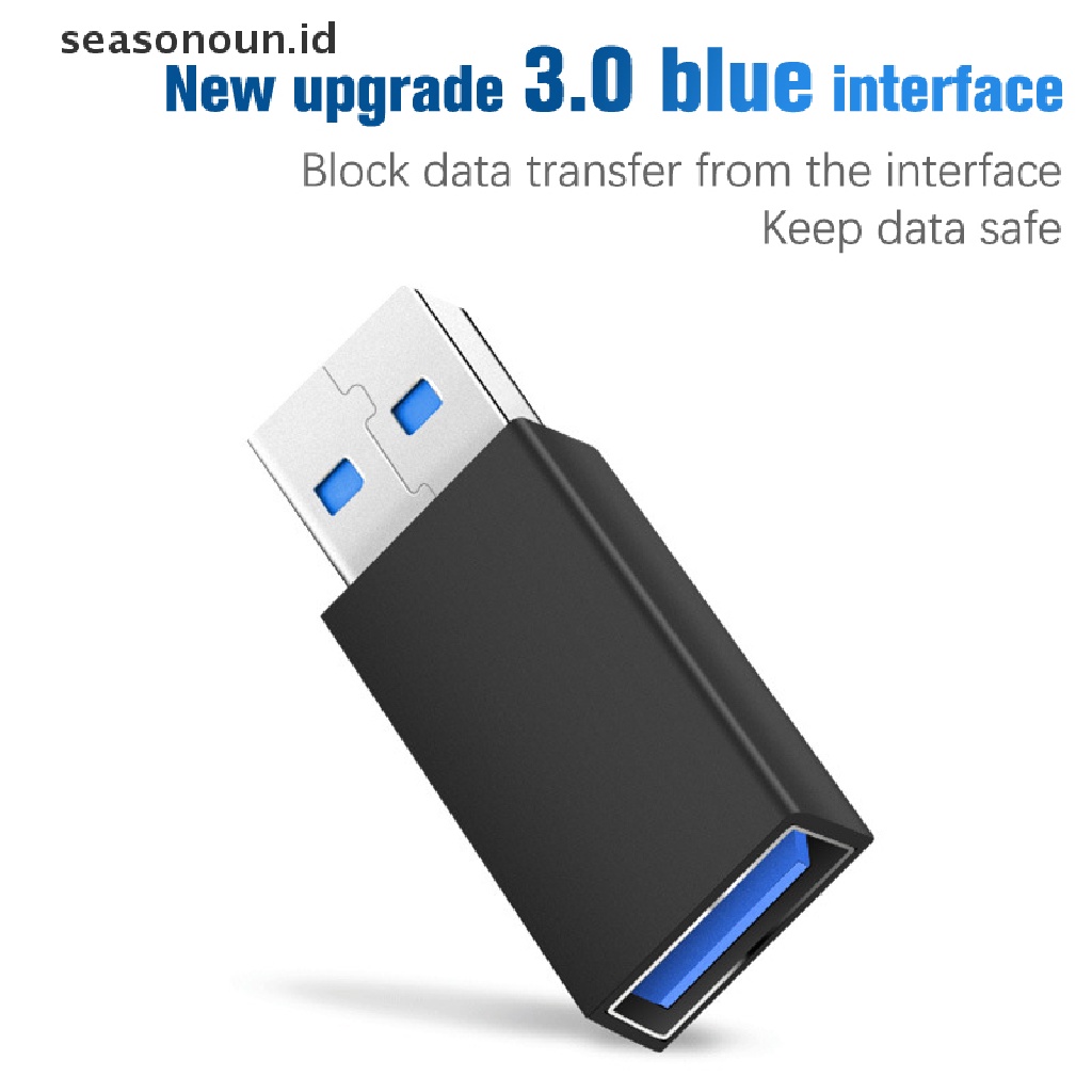 Seasonoun USB Data Blocker Mendukung Pengisian Daya Hingga 5V/2.4A Untuk Android IOS Windows Sistem Blackberry Melindungi Dukungan Keamanan Data  Konektor USB Male To Female 3.0 USB Data Blocke