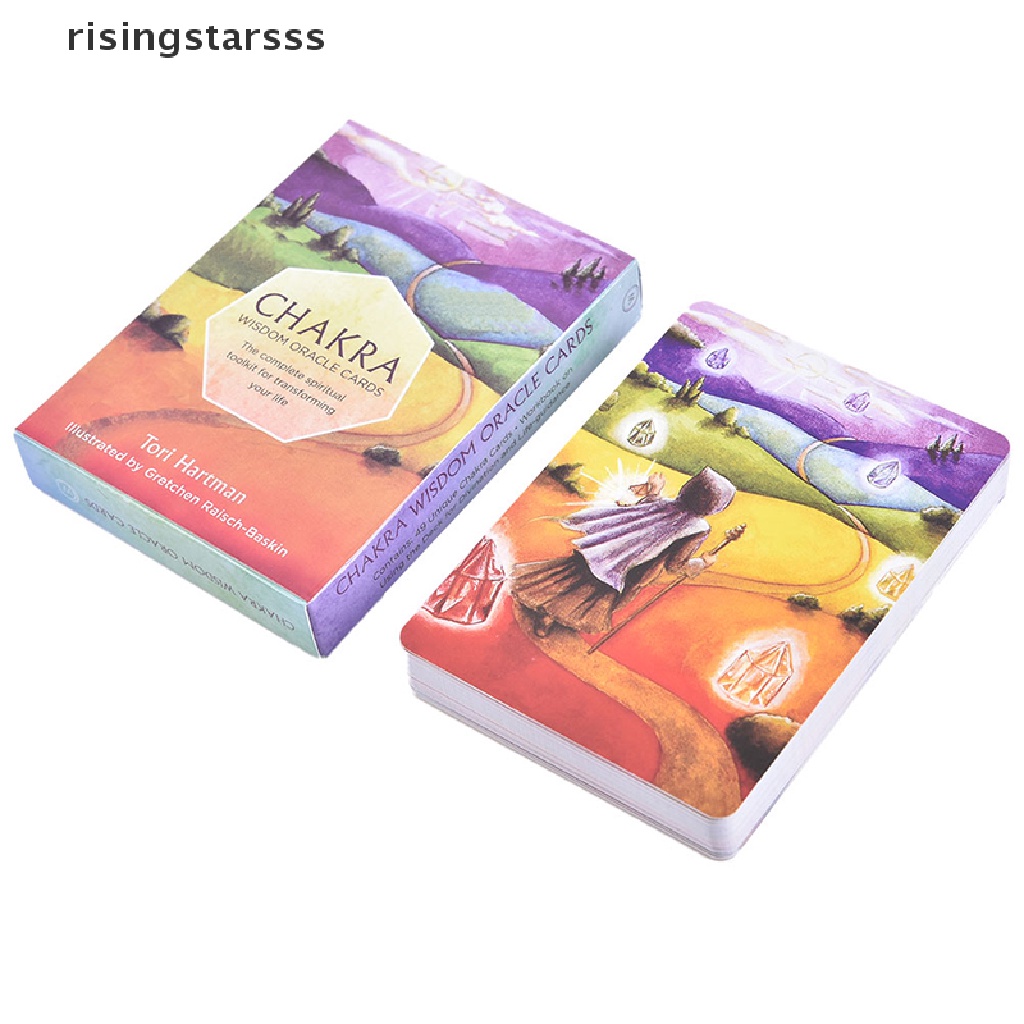 Rsid Span-new Chakra Wisdom Oracle Cards Deck Kartu Tarot Bahasa Inggris Kartu Ramalan Papan Permainan Jelly