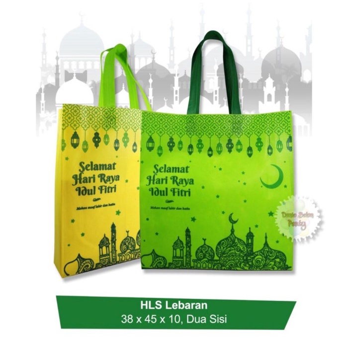 (ISI 12)Tas souvenir Goodie bag kantong Idul Fitri Lebaran Ramadhan L