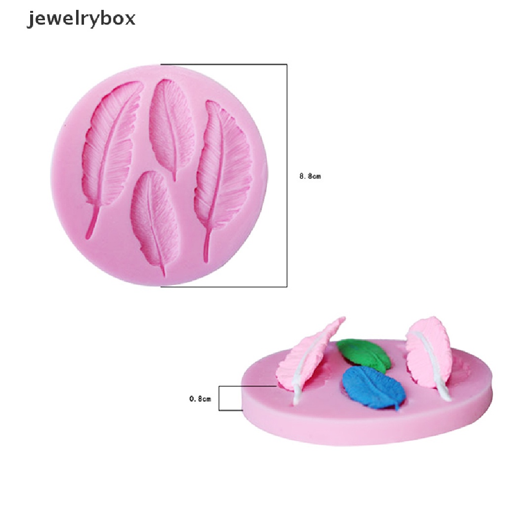 [jewelrybox] Fation DIY 3D Kue Decorag Bulu Berbentuk Fondant Sugar Cake Cetakan Silikon Art Tools Boutique