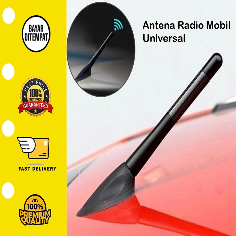 【12 cm】 Antena Radio Mobil Carbon Metal Fiber Universal Antena Penguat Sinyal Radio Mobil