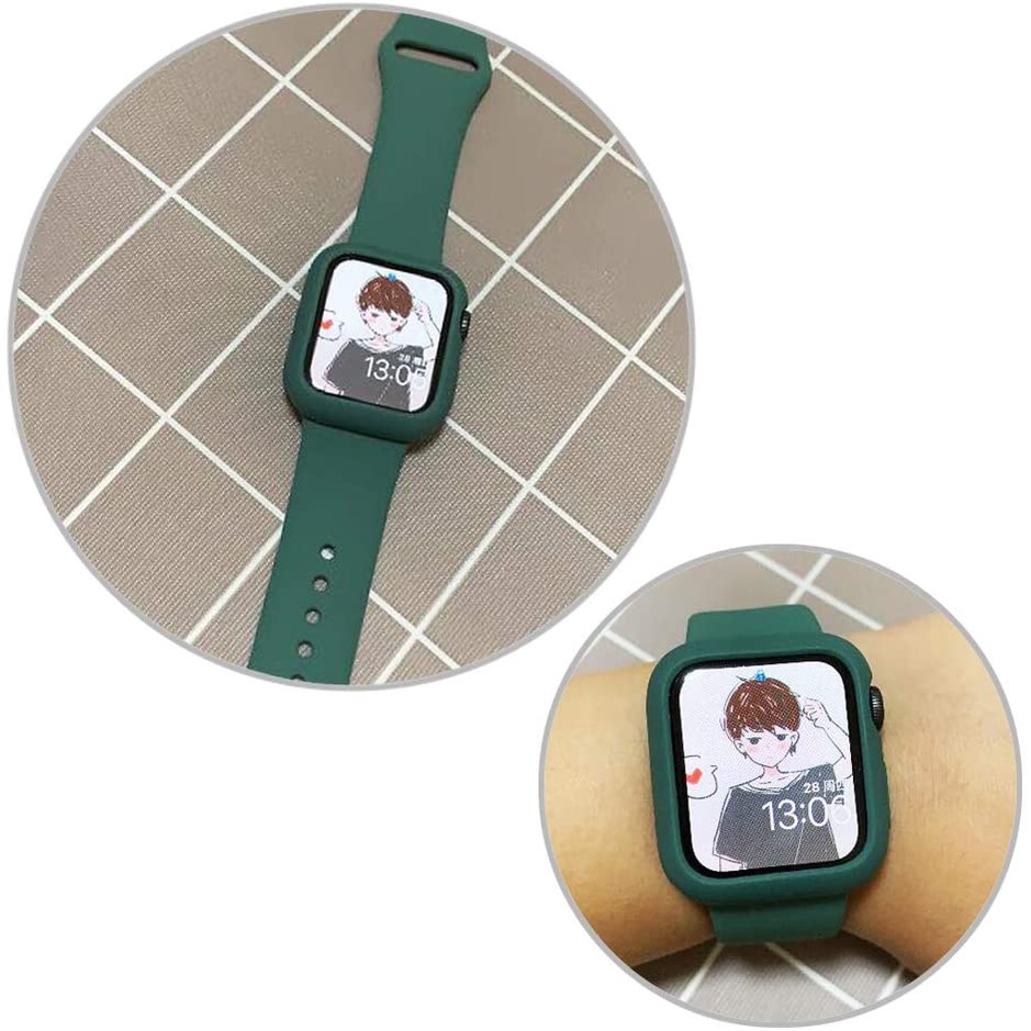 Cover Pelindung Layar Untuk A * ple Watch Case 45mm 41mm 44mm 40mm 42mm 38mm Soft Full TPU Silicone Case Untuk Seri Iwatch7 6 5 4 3