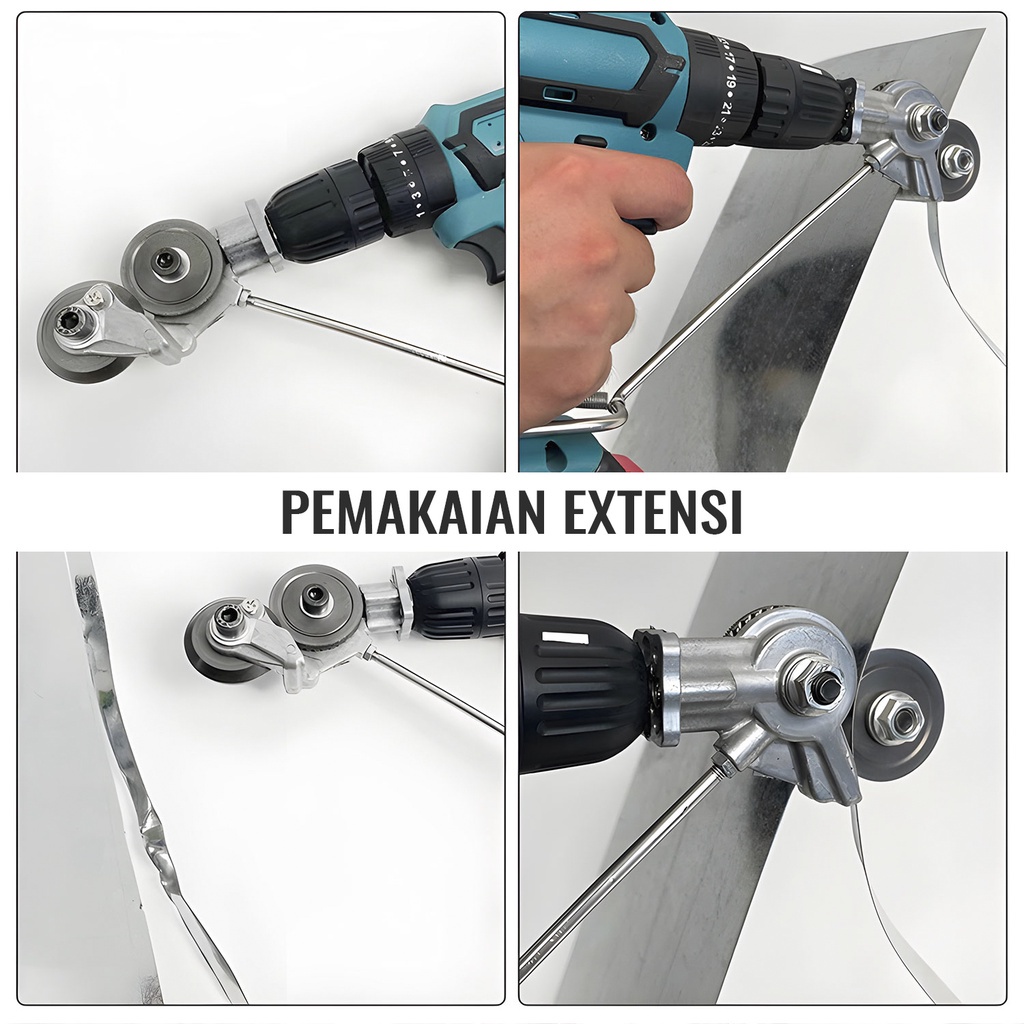 Adaptor Bor Gunting Plat Tipis / Adapter Mesin Bor Pemotong Plat Seng Tipis / Converter Bor Jadi Gunting Seng / Electric Drill Refitting Plate Shears / Adaptor Ke Bor Jadi Gunting Seng Electric Drill Plate Cutter Attachment Metal Sheet Cutter Nibbler Saw