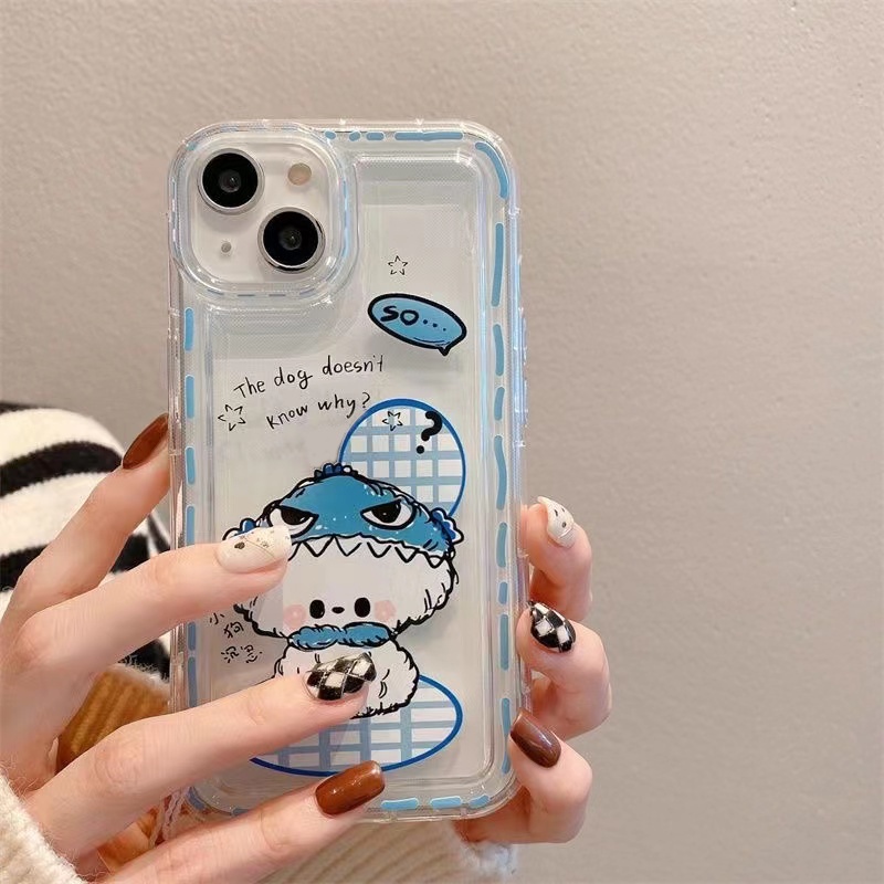 IPHONE Casing Ponsel Lembut Lucu Kompatibel Untuk Iphone11 14 13 12 Pro XS Max X Xr7 +8 Plus Casing Transparan TPU Silikon Shockproof Cover