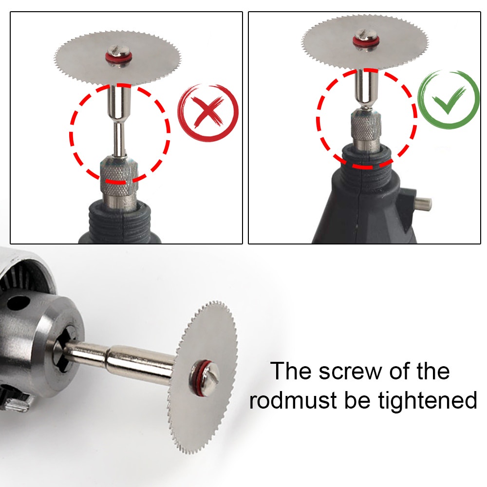 YGRETTE - BongKim Kepala Gergaji Wheel Slice Metal 5 PCS with 1 Mandrel for Dremel Rotary MATA GERGAJI Mata Bor Mini Gerinda Kayu HSS Saw Blade 22/25/32/35/44 mm 5 PCS