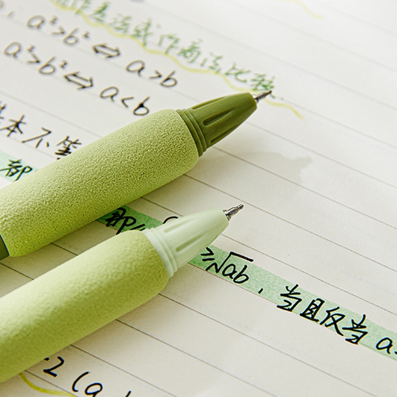 4pcs Kotak 0.5mm Seri Matcha Pena Ditarik Siswa Portabel Tinta Hitam ST Nib Gel Pen