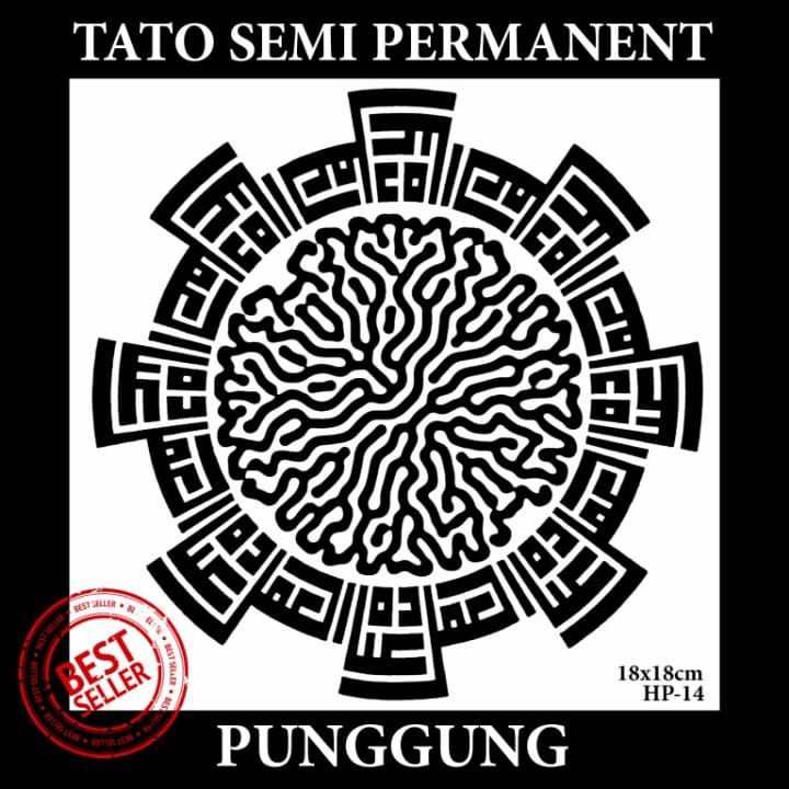 ID OFFICIAL -Stiker tato temporer semi permanen Motif Punggung Paha Dada HP-14