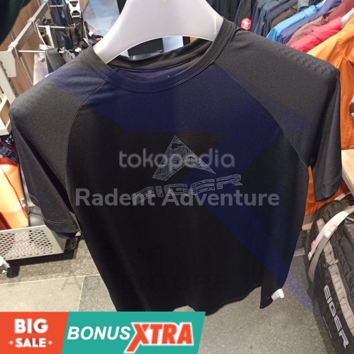 Kaos EIGER1989 HYIDROPHOBIC SS TEES TSHIRT Black Hitam 91000 7350